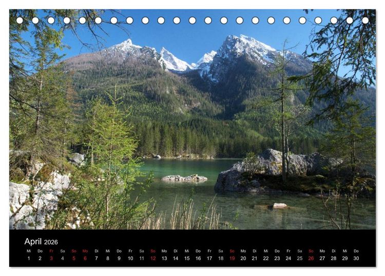 Produktbild: Berge, T&auml;ler & Seen (Tischkalender 2026 DIN A5 quer), CALVENDO Monatskalender