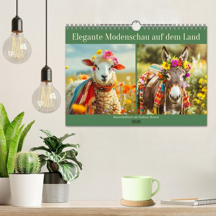 Produktbild: Elegante Modenschau auf dem Land. Bauernhoftiere als Fashion-Ikonen (Wandkalender 2026 DIN A4 quer), CALVENDO Monatskalender