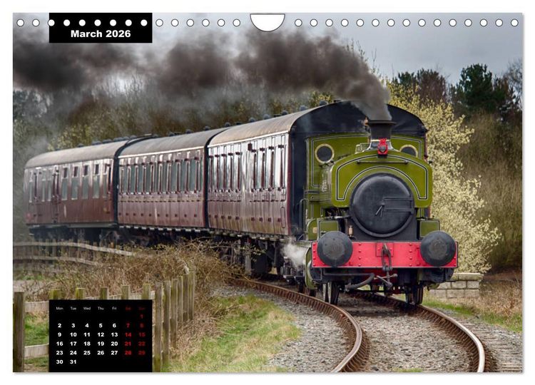 Produktbild: Assorted photographs of STEAM LOCOMOTIVES (Wall Calendar 2026 DIN A4 landscape), CALVENDO 12 Month Wall Calendar