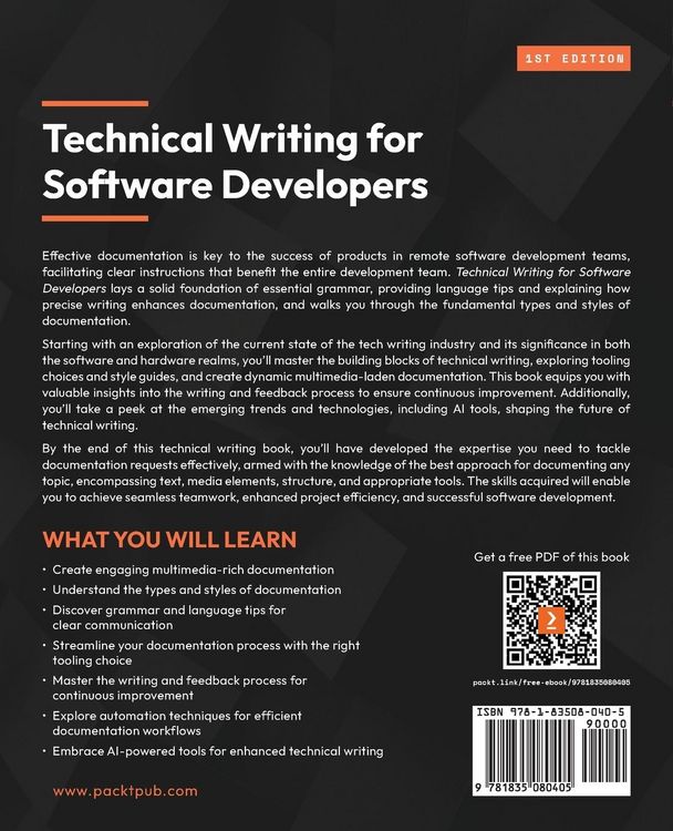 Produktbild: Technical Writing for Software Developers