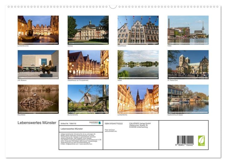 Produktbild: Lebenswertes M&uuml;nster (hochwertiger Premium Wandkalender 2026 DIN A2 quer), Kunstdruck in Hochglanz