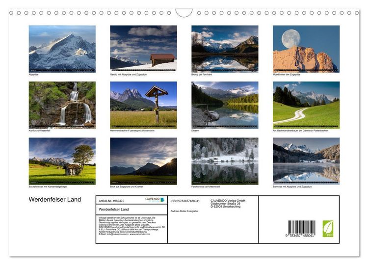 Produktbild: Werdenfelser Land (Wandkalender 2026 DIN A3 quer), CALVENDO Monatskalender