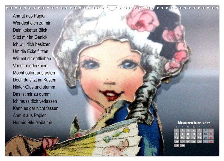 Produktbild: Papierpuppenpoesie (Wandkalender 2027 DIN A3 quer), CALVENDO Monatskalender