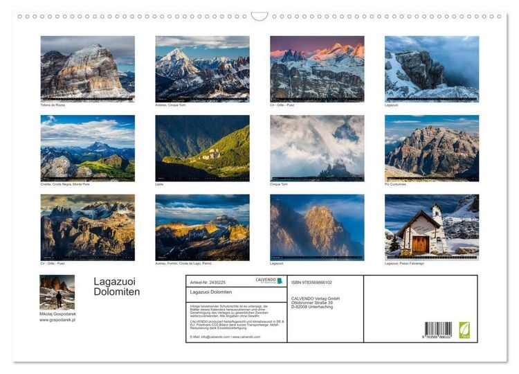 Produktbild: Lagazuoi Dolomiten (Wandkalender 2027 DIN A2 quer), CALVENDO Monatskalender