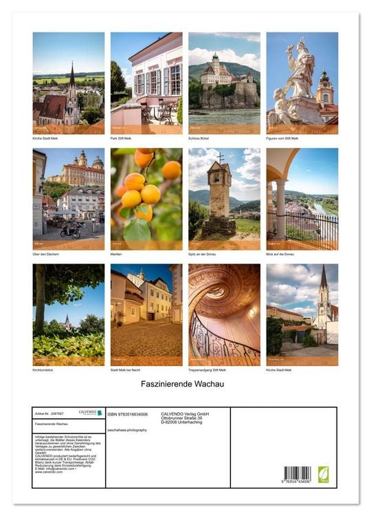 Produktbild: Faszinierende Wachau (Wandkalender 2026 DIN A2 hoch), CALVENDO Monatskalender