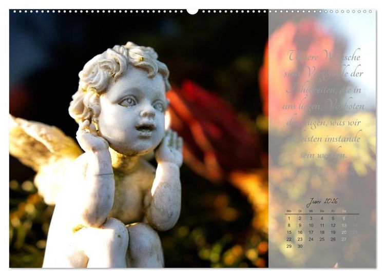 Produktbild: Engel - Tr&auml;ume und Zitate (hochwertiger Premium Wandkalender 2026 DIN A2 quer), Kunstdruck in Hochglanz