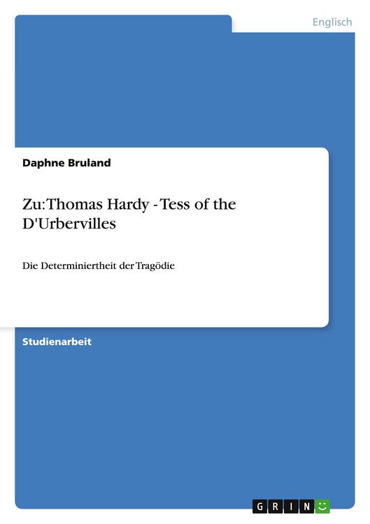 Produktbild: Zu: Thomas Hardy - Tess of the D'Urbervilles