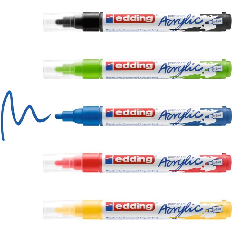 Produktbild: Edding Acrylmarker Acrylic 5100 Mittel 5er Set