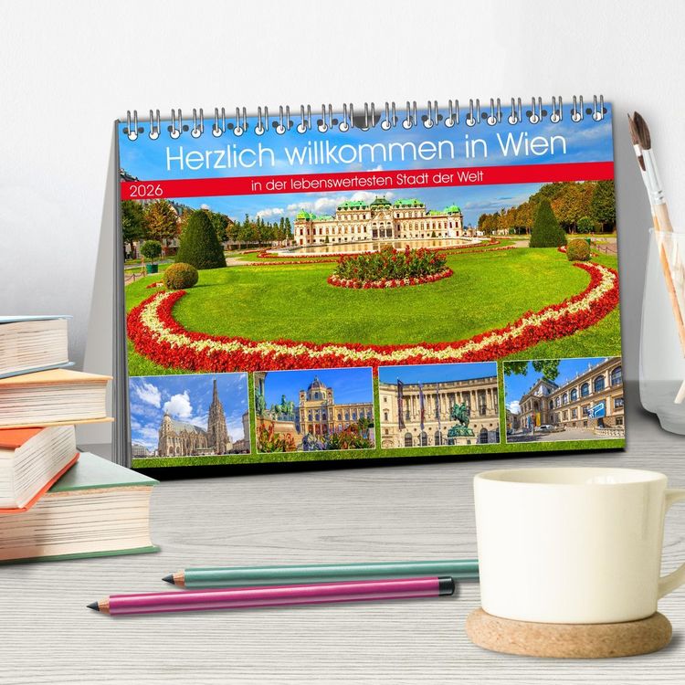 Produktbild: Herzlich willkommen in Wien (Tischkalender 2026 DIN A5 quer), CALVENDO Monatskalender