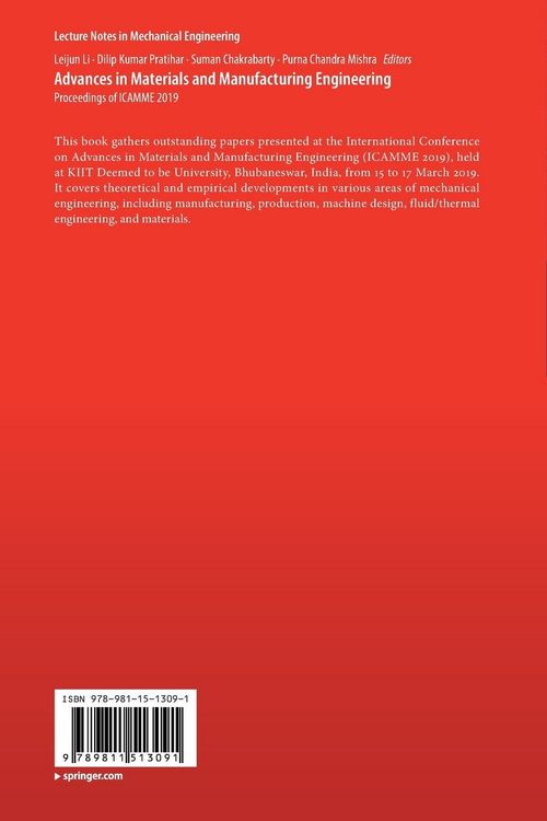Produktbild: Advances in Materials and Manufacturing Engineering