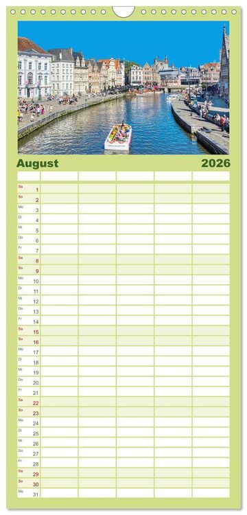Produktbild: Familienplaner 2026 - Gent - staunen und erleben mit 5 Spalten (Wandkalender, 21 x 45 cm) CALVENDO