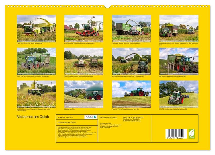 Produktbild: Maisernte am Deich (hochwertiger Premium Wandkalender 2026 DIN A2 quer), Kunstdruck in Hochglanz