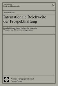 Produktbild: Internationale Reichweite der Prospekthaftung