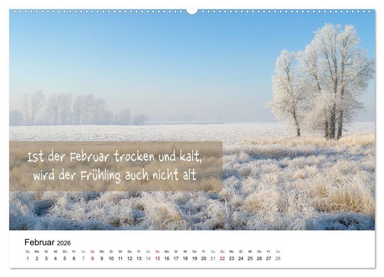 Produktbild: Bauernregeln Kalender - Rhythmus der Jahreszeiten (hochwertiger Premium Wandkalender 2026 DIN A2 quer), Kunstdruck in Hochglanz