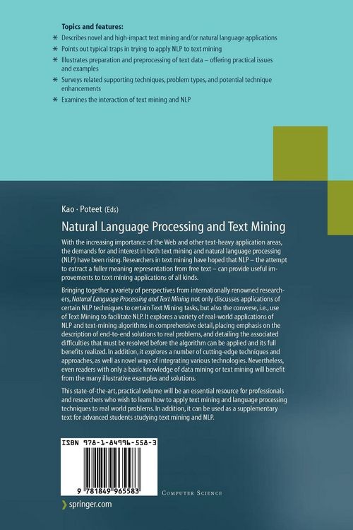 Produktbild: Natural Language Processing and Text Mining