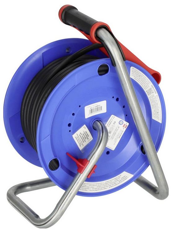 Produktbild: Brennenstuhl 1218900 Kabeltrommel 25.00 m Schwarz Schutzkontakt-Gummi-Stecker