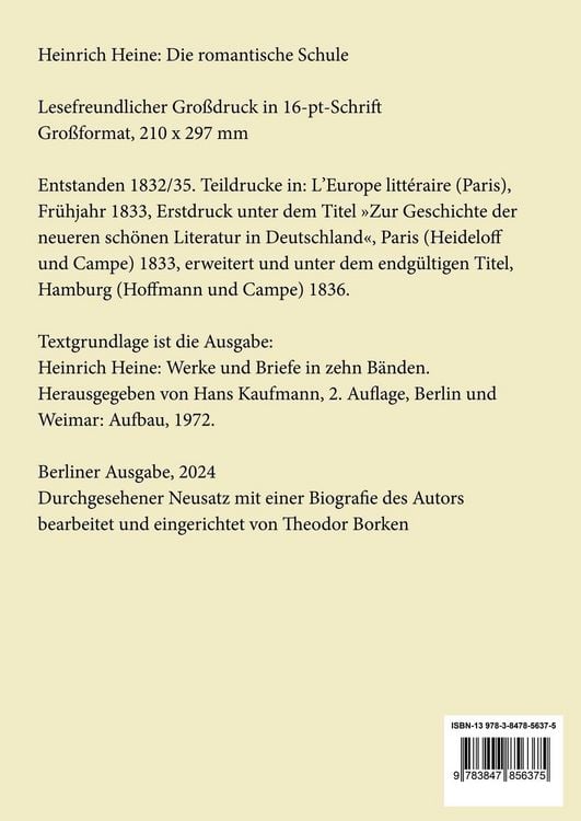 Produktbild: Die romantische Schule (Gro&szlig;druck)