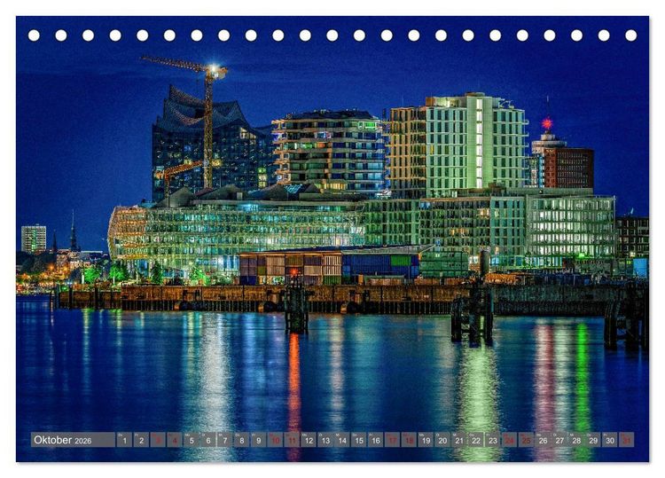 Produktbild: Hamburg City Vibes (Tischkalender 2026 DIN A5 quer), CALVENDO Monatskalender