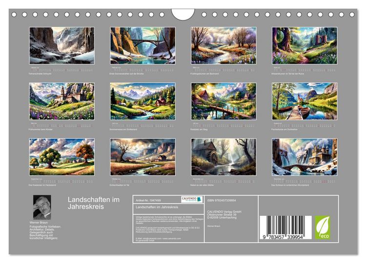 Produktbild: Landschaften im Jahreskreis (Wandkalender 2026 DIN A4 quer), CALVENDO Monatskalender