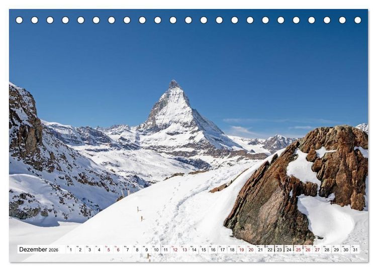 Produktbild: Matterhorn - Eiger, M&ouml;nch und Jungfrau: Rund um die zeitlosen Gipfel (Tischkalender 2026 DIN A5 quer), CALVENDO Monatskalender