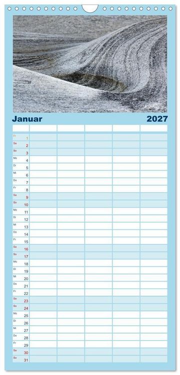 Produktbild: Familienplaner 2027 - Farben und Formen der Verzasca mit 5 Spalten (Wandkalender, 21 x 45 cm) CALVENDO