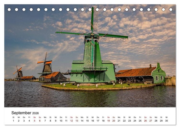 Produktbild: M&auml;rchenhafte Windm&uuml;hlen (Tischkalender 2026 DIN A5 quer), CALVENDO Monatskalender