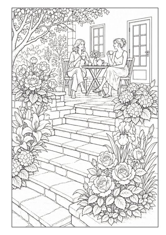 Produktbild: Garten Malbuch f&uuml;r Erwachsene &ndash; 50 Ausmalbilder zur Entspannung