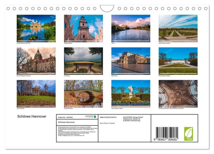 Produktbild: Sch&ouml;nes Hannover (Wandkalender 2026 DIN A4 quer), CALVENDO Monatskalender