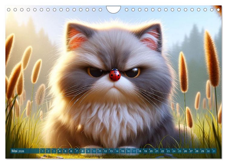 Produktbild: Katzenlaunen - Durch das Jahr mit Fluff und Grummeln (Wandkalender 2026 DIN A4 quer), CALVENDO Monatskalender