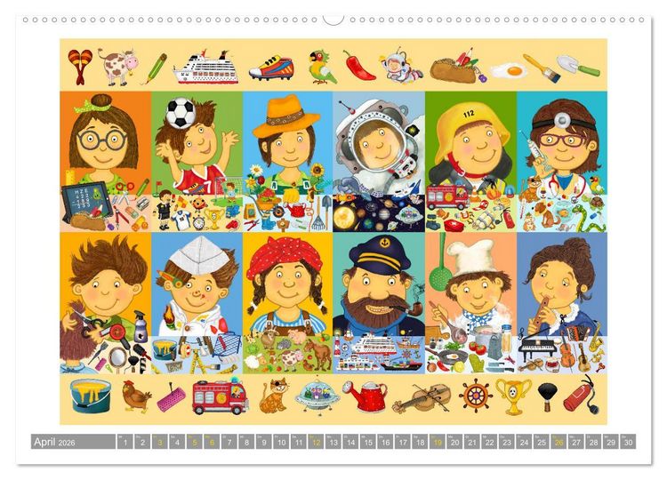 Produktbild: Wimmelig durch das Jahr (hochwertiger Premium Wandkalender 2026 DIN A2 quer), Kunstdruck in Hochglanz