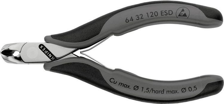 Produktbild: Knipex-Werk Elektronik-Vornschneider 64 32 120 ESD