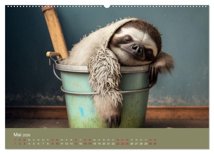 Produktbild: Der Kalender f&uuml;r echte Faultiere (hochwertiger Premium Wandkalender 2026 DIN A2 quer), Kunstdruck in Hochglanz