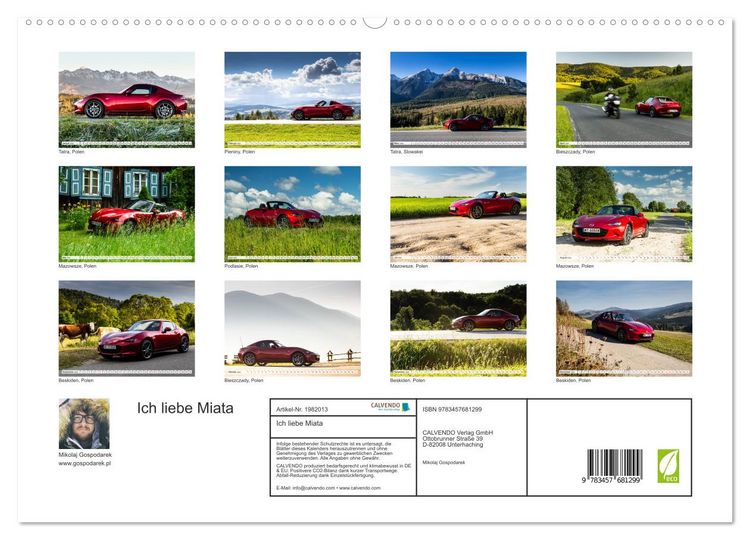 Produktbild: Ich liebe Miata (hochwertiger Premium Wandkalender 2026 DIN A2 quer), Kunstdruck in Hochglanz
