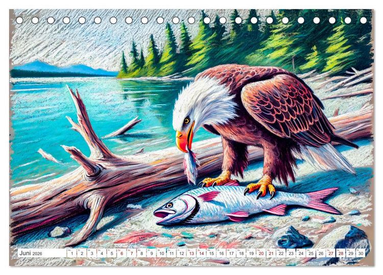 Produktbild: Der Ruf des Adlers - Majest&auml;tischer K&ouml;nig der L&uuml;fte in Aktion (Tischkalender 2026 DIN A5 quer), CALVENDO Monatskalender