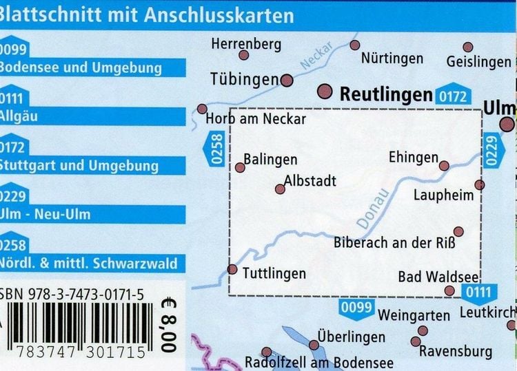 Produktbild: Schwäbische Alb und Oberschwaben, Sigmaringen - Biberach an der Riß, Albstadt 1:100 000