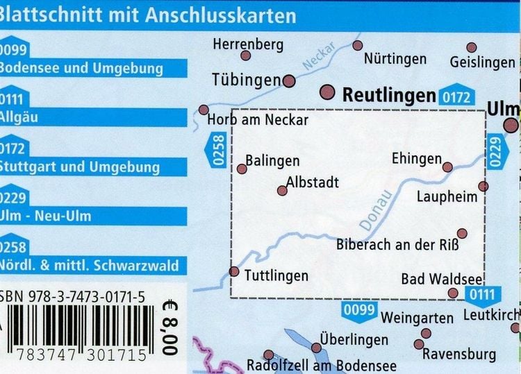 Produktbild: Schw&auml;bische Alb und Oberschwaben, Sigmaringen - Biberach an der Ri&szlig;, Albstadt 1:100 000
