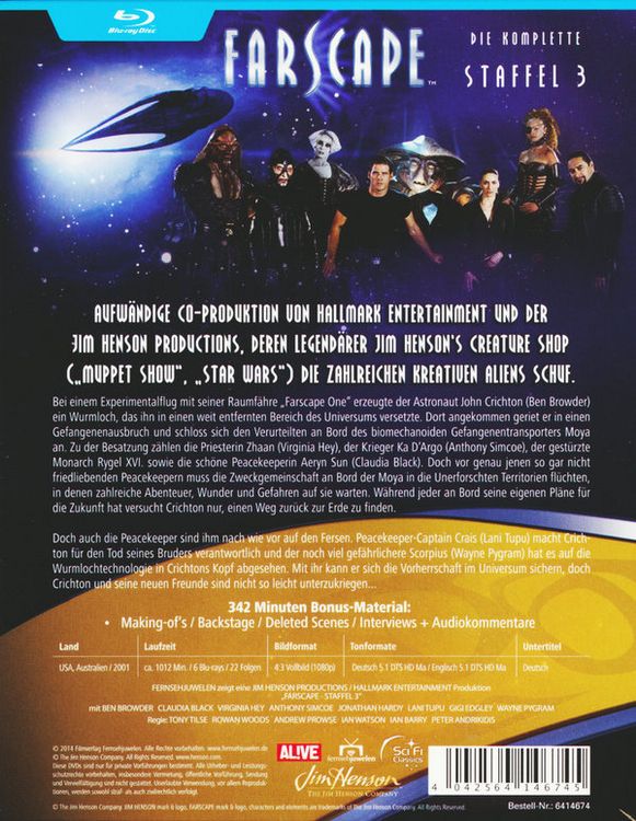 Produktbild: Farscape - Verschollen im All - Staffel 3 [6 BRs]
