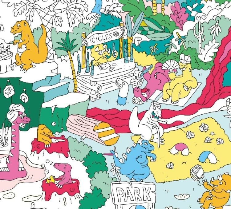 Produktbild: Giant Coloring Poster 70 x 100, Dinos