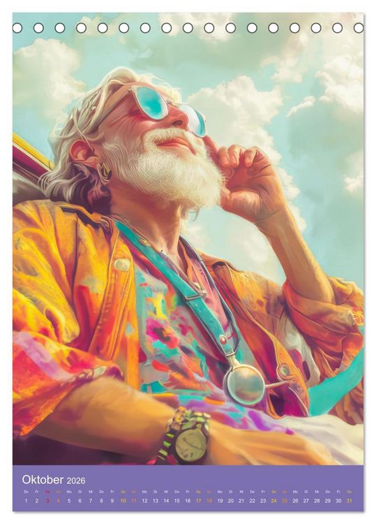 Produktbild: Hippiekinder - Hippiekultur (Tischkalender 2026 DIN A5 hoch), CALVENDO Monatskalender