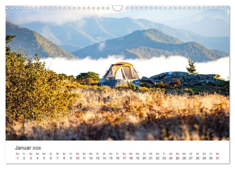 Produktbild: Camping - Raus in die Natur. (Wandkalender 2026 DIN A3 quer), CALVENDO Monatskalender