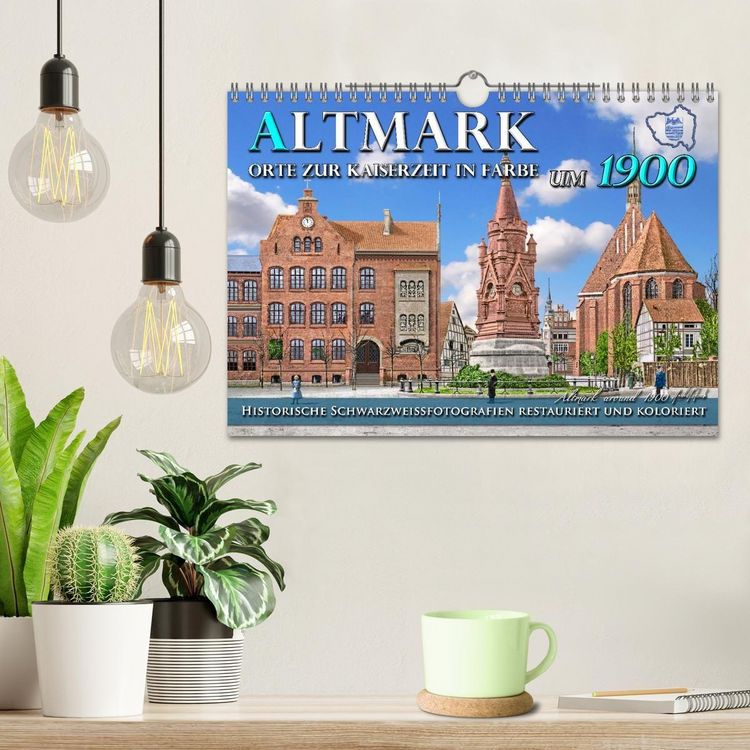 Produktbild: Altmark um 1900 - Orte zur Kaiserzeit in Farbe &ndash; kolorierte Fotografien (Wandkalender 2026 DIN A4 quer), CALVENDO Monatskalender