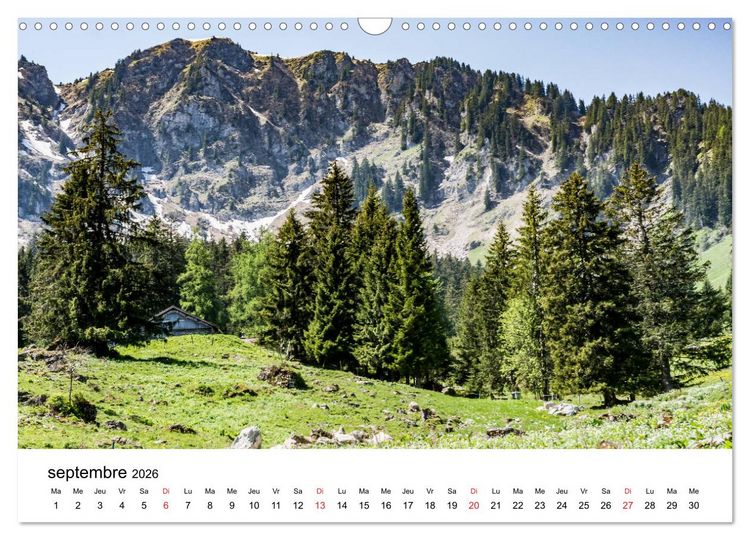 Produktbild: Randonn&eacute;es en Suisse alpages valaisans (Calendrier mural 2026 DIN A3 vertical), CALVENDO calendrier mensuel