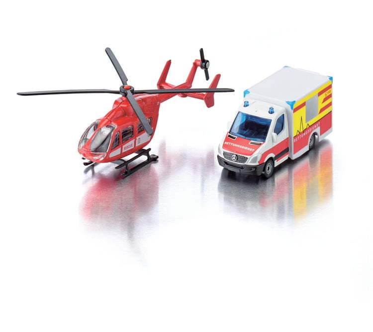 Produktbild: SIKU 1748 - Mercedes-Benz Rettungswagen und Helikopter, SIKU SUPER