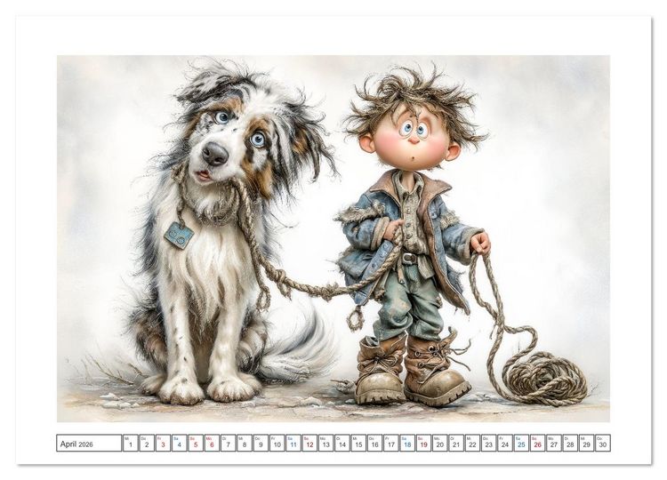 Produktbild: Wuff und weg! (Wandkalender 2026 DIN A4 quer), CALVENDO Monatskalender