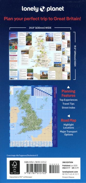 Produktbild: Lonely Planet Great Britain Planning Map