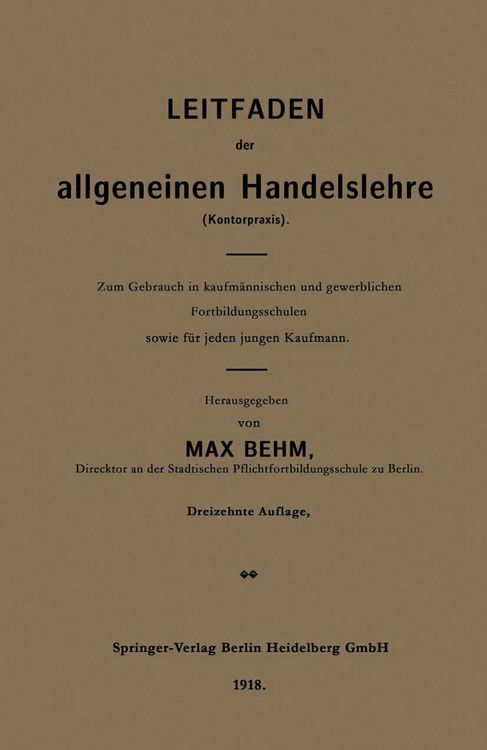 Produktbild: Leitfaden der allgemeinen Handelslehre (Kontorpraxis)