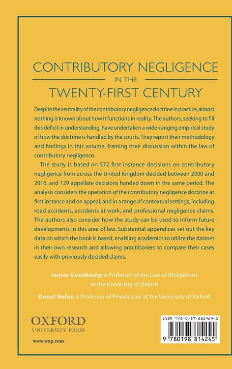 Produktbild: Contributory Negligence in the Twenty-First Century