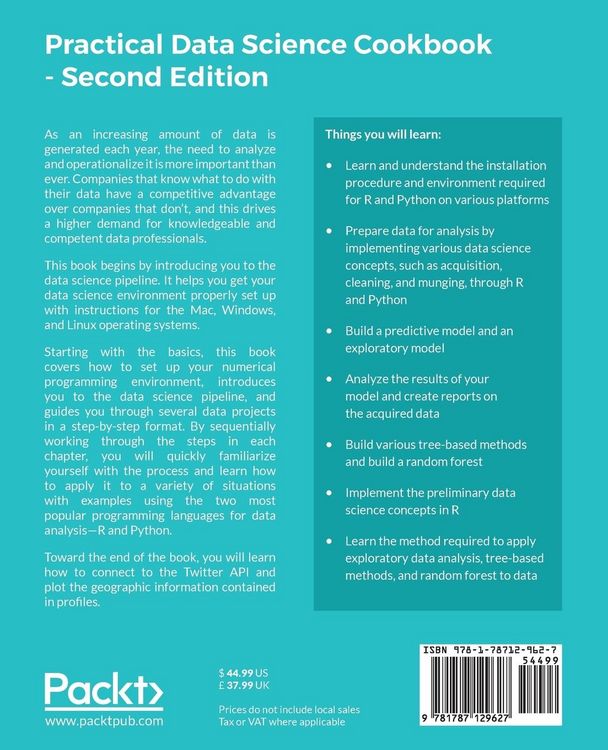 Produktbild: Practical Data Science Cookbook, Second Edition