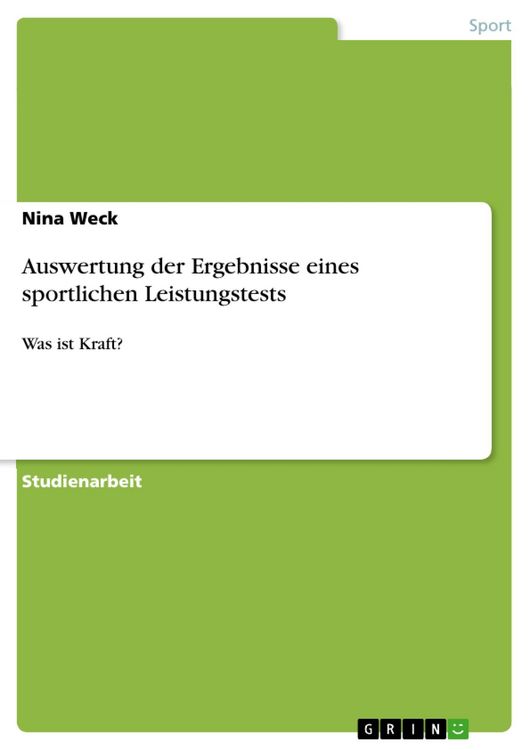 Produktbild: Auswertung der Ergebnisse eines sportlichen Leistungstests