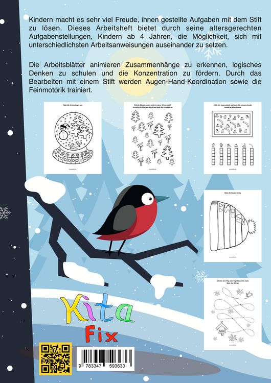 Produktbild: KitaFix-Kreativ: Arbeitsbl&auml;tter Winter (50 Ideen f&uuml;r Vorschule und Portfolio in Kindergarten und Kita)